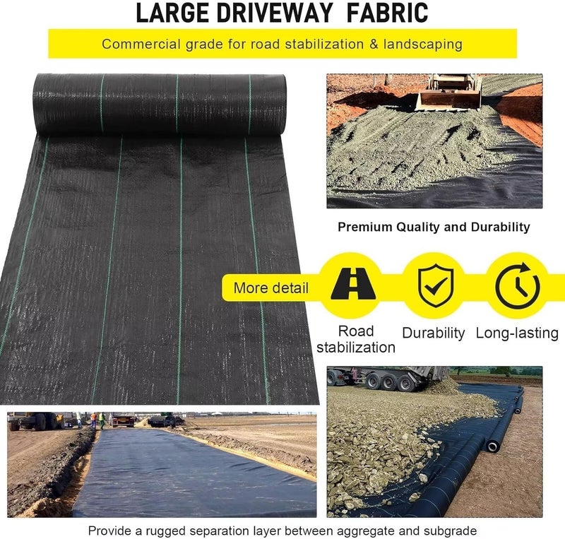 forimo Driveway Fabric, 13x65 ft Road Fabric Commercial Barrier Fabric, Landscape Fabric Heavy Duty 5OZ French Drain Fabric for Erosion Control,Landscape Fabric,Construction Projects - Image 4